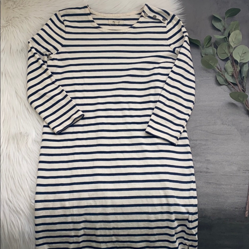 Madewell Women’s Blue Striped Tshirt Dress